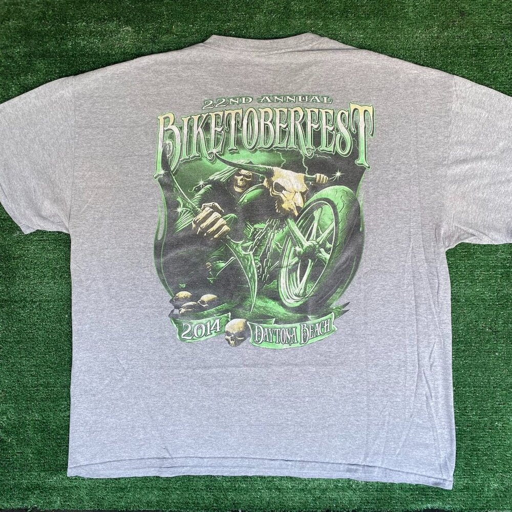 Vintage Y2K Reaper Skull Shirt Daytona Bike Week Motorcycle Tee